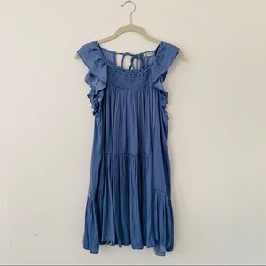 Free People Periwinkle Blue Satin Ruffle Dress​